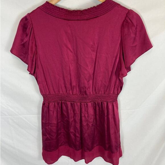 BCBGMAxazria Silk Babydoll Blouse Size Medium - Picture 6 of 6
